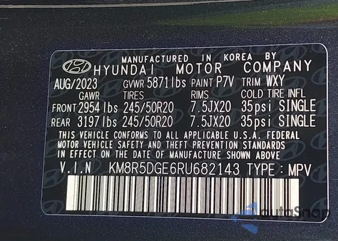 2024 Hyundai Palisade Limited from USA, damaged, VIN KM8R5DGE6RU682143